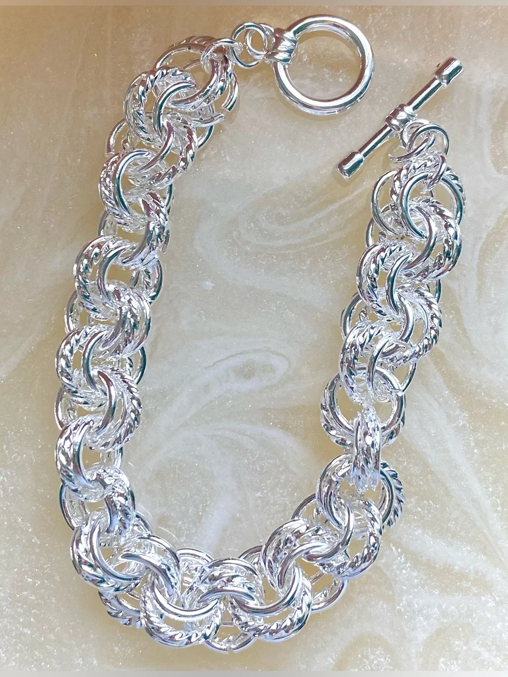 Chunky Silver Chain Bracelet - Silver